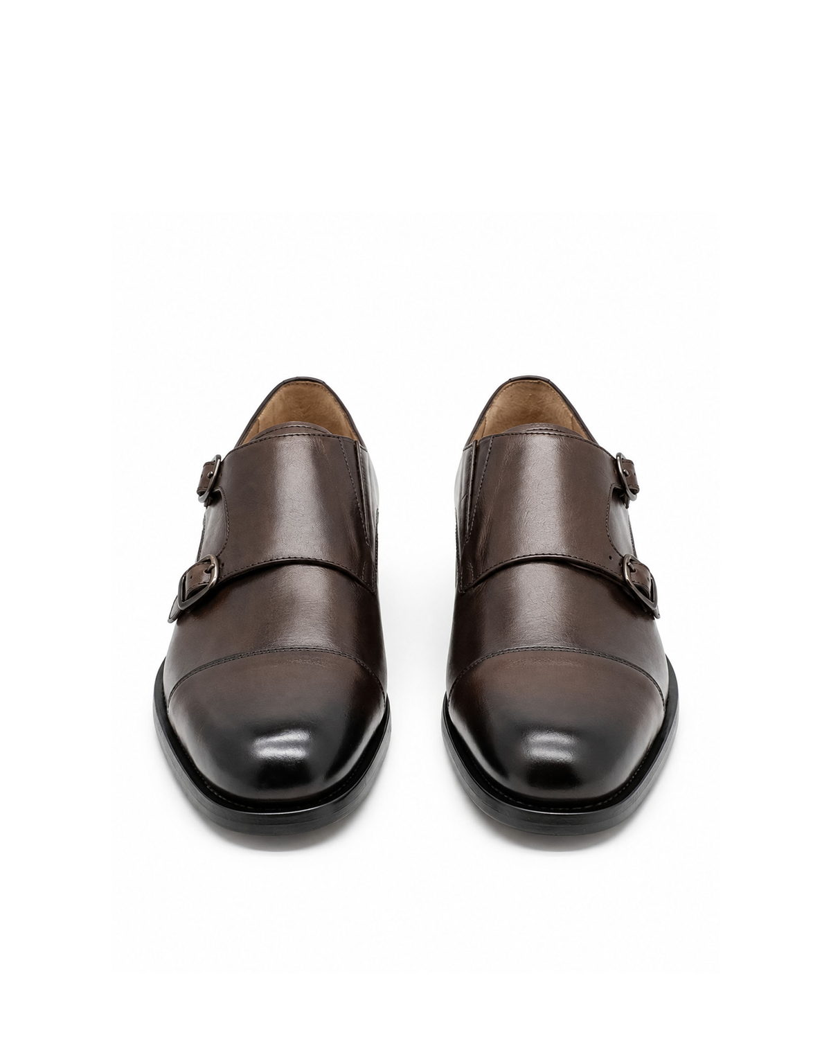 VARIO449-06VARIO Hakiki Deri Çift Tokalı Erkek Ayakkabı 165 KAHVE (BROWN)