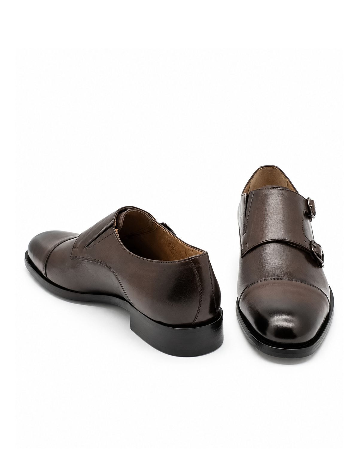 VARIO449-06VARIO Hakiki Deri Çift Tokalı Erkek Ayakkabı 165 KAHVE (BROWN)