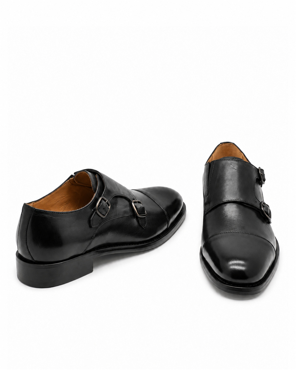 VARIO449-06VARIO Hakiki Deri Çift Tokalı Erkek Ayakkabı 053 SIYAH (Black)
