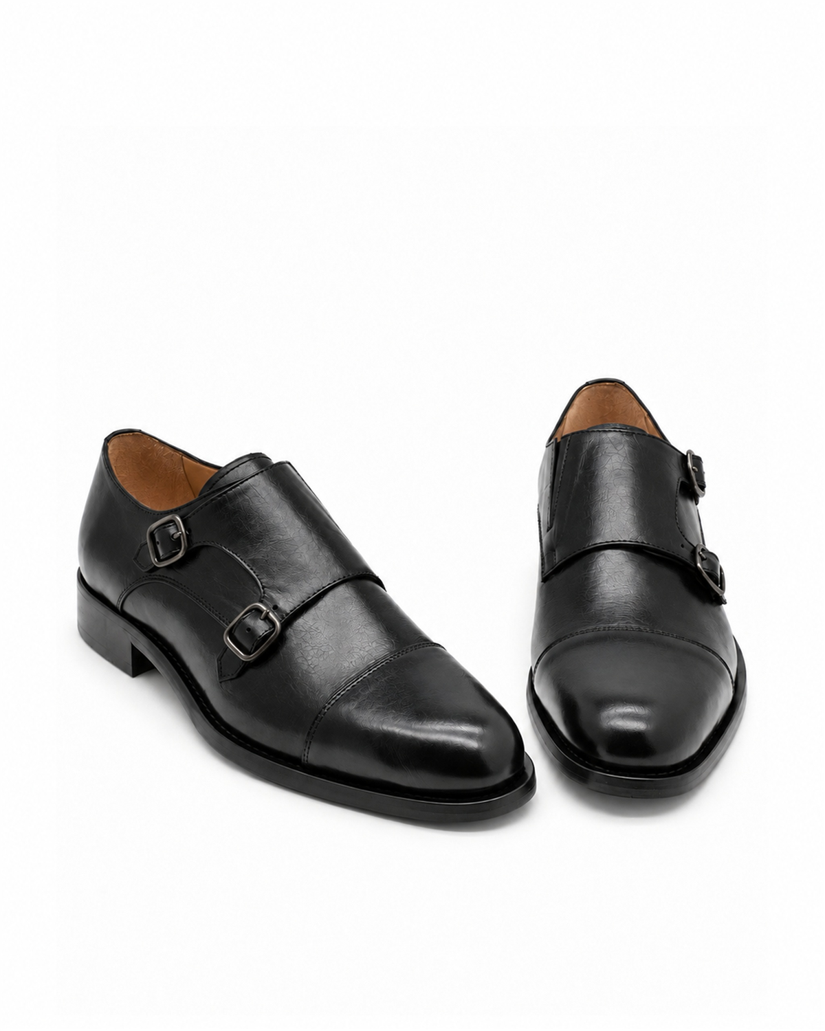 VARIO449-06VARIO Hakiki Deri Çift Tokalı Erkek Ayakkabı 053 SIYAH (Black)