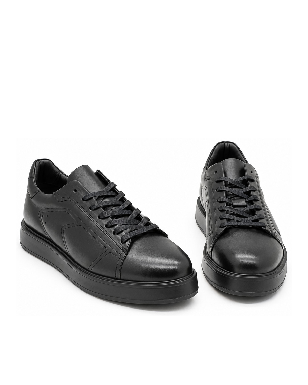 VARIO482-01VARIO Hakiki Deri Siyah Sneaker 053 SIYAH (Black)