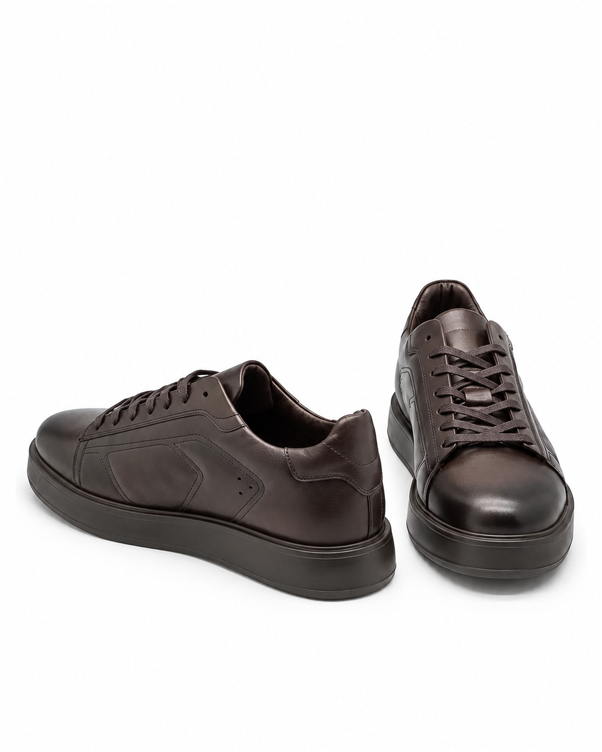 VARIO482-01VARIO Hakiki Deri Siyah Sneaker 165 KAHVE (BROWN)