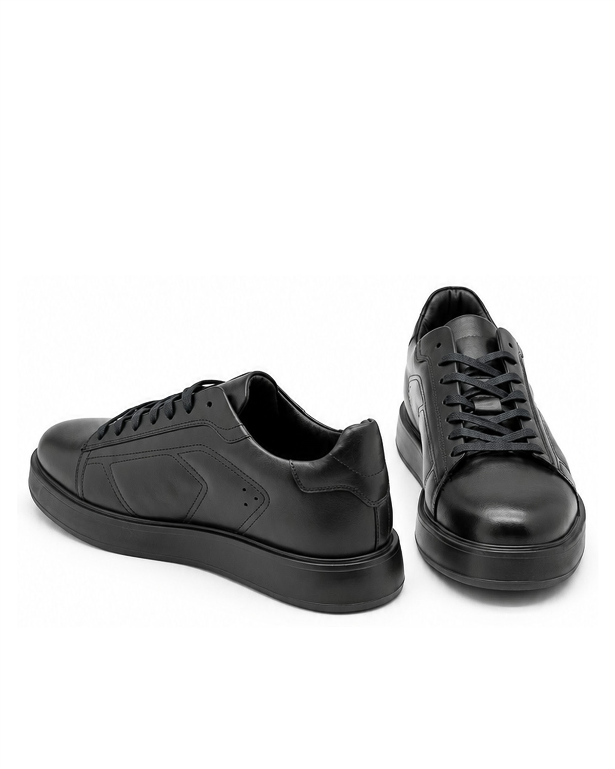 VARIO482-01VARIO Hakiki Deri Siyah Sneaker 053 SIYAH (Black)