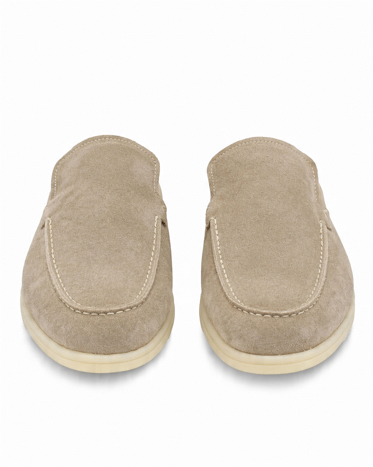 VARIO491-1VARIO Hakiki Deri Erkek Terlik Loafer R85 VIZON SUET(Mink Suede)