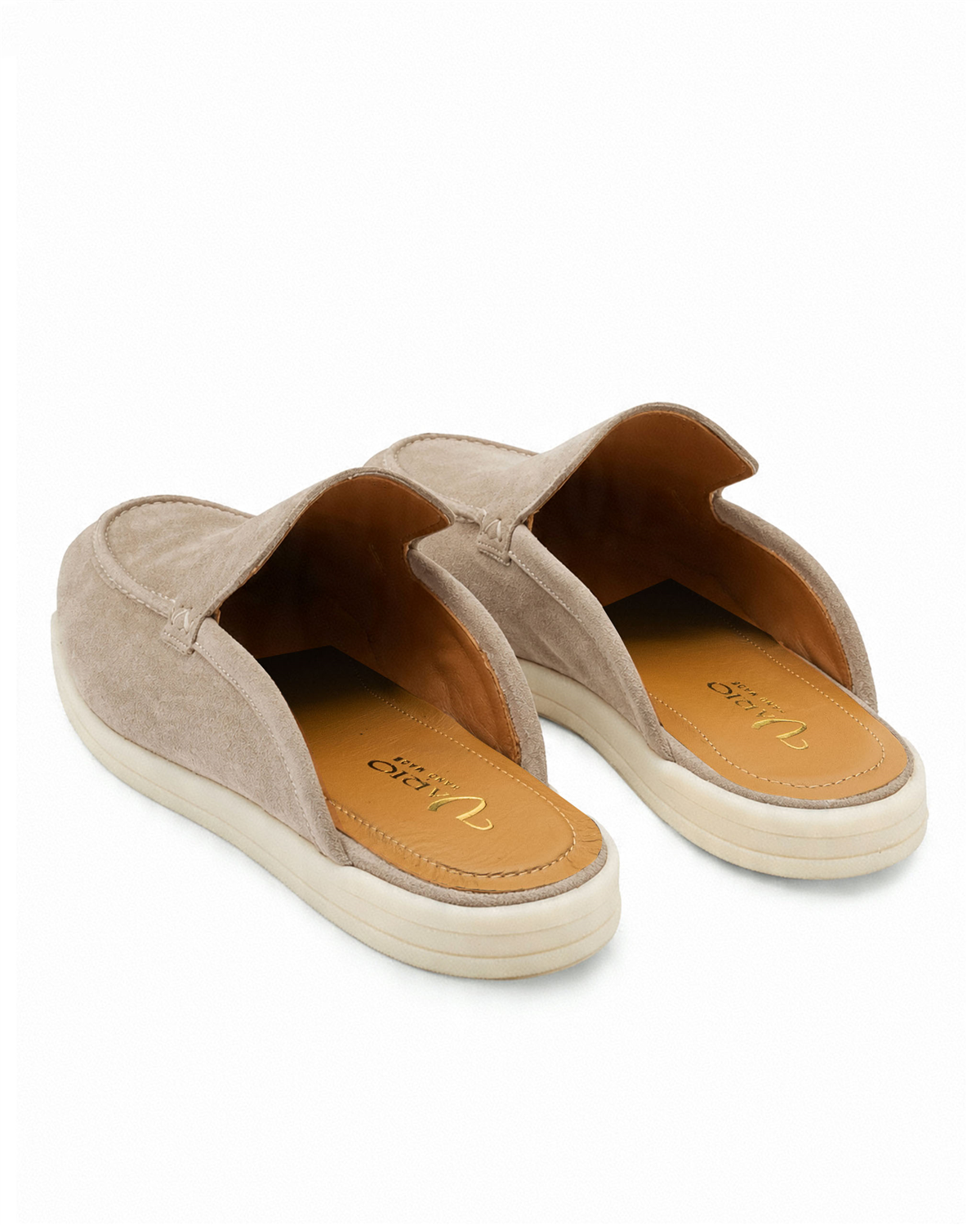 VARIO491-1VARIO Hakiki Deri Erkek Terlik Loafer R85 VIZON SUET(Mink Suede)