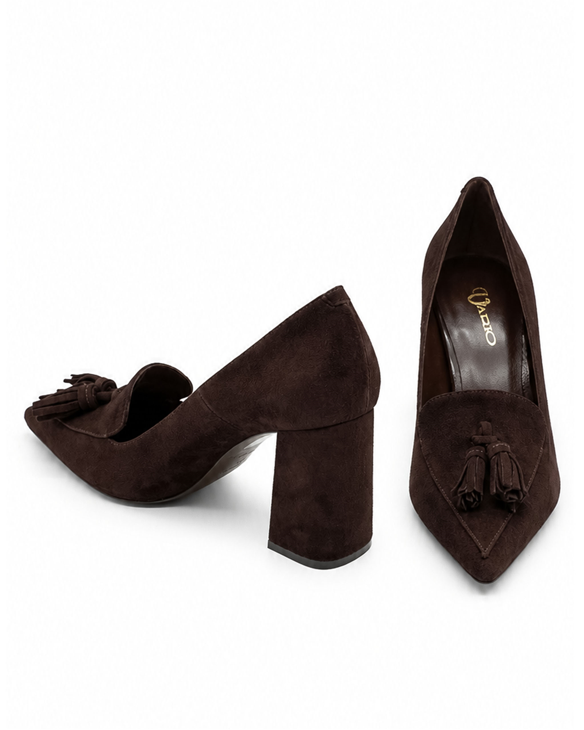 VARIO79957VARIO Hakiki Süet Kadın Topuklu Ayakkabı 381 KAHVE SÜET(Brown Suede)