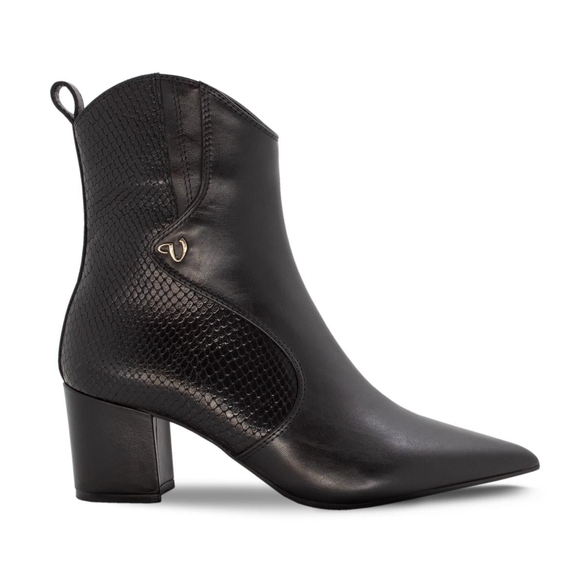 VARIO9048 18VARIO SIYAH DERI YILAN BASKI (Black Leather Snake Print)