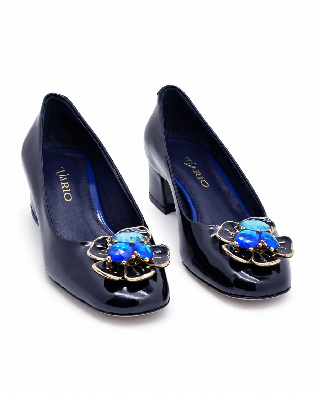 VARIO916 90 V36VARIO Rugan Hakiki Deri Kadın Topuklu Ayakkabı Z162 RUGAN LACİVERT (Navy Blue Patent Leather) C603