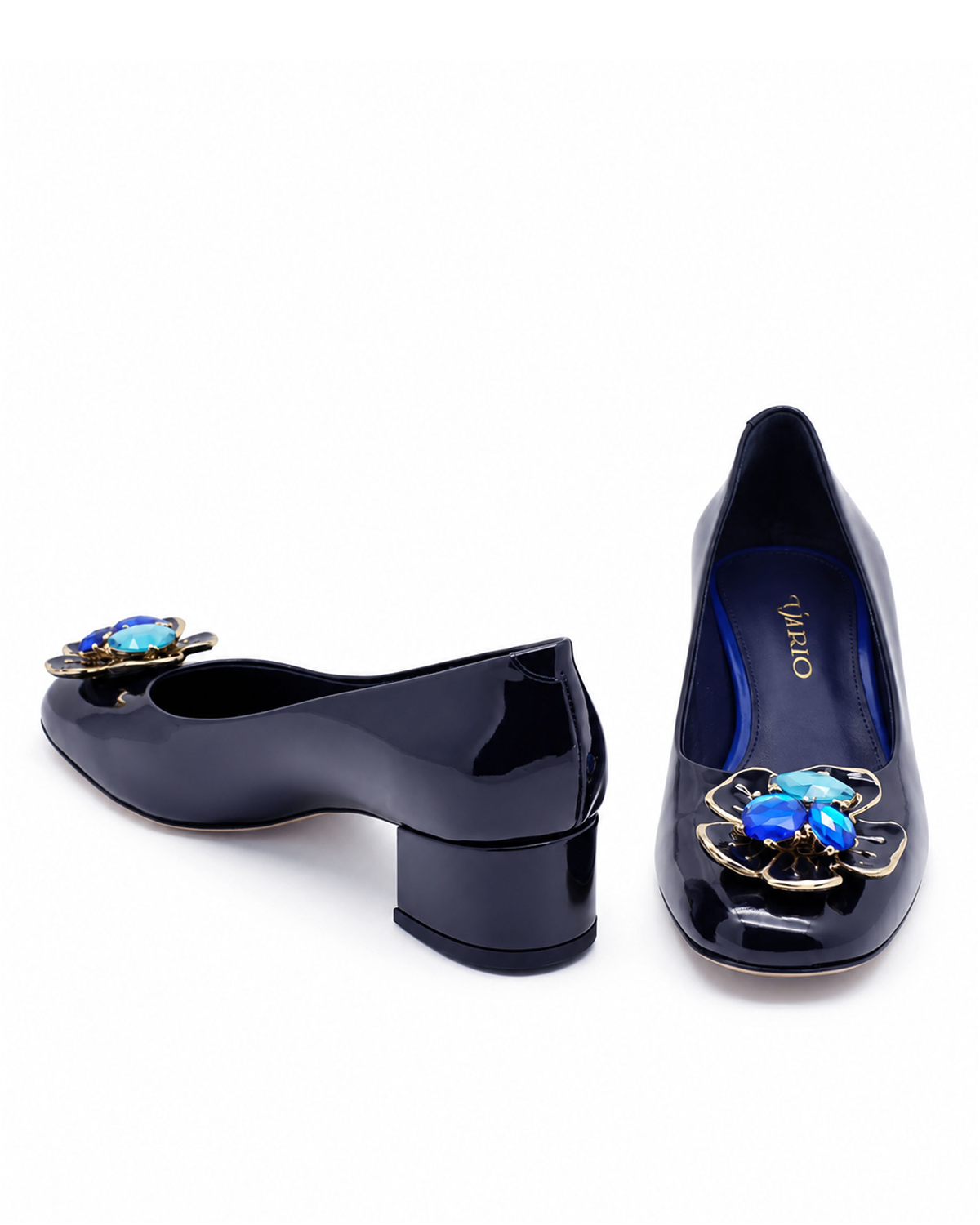 VARIO916 90 V36VARIO Rugan Hakiki Deri Kadın Topuklu Ayakkabı Z162 RUGAN LACİVERT (Navy Blue Patent Leather) C603