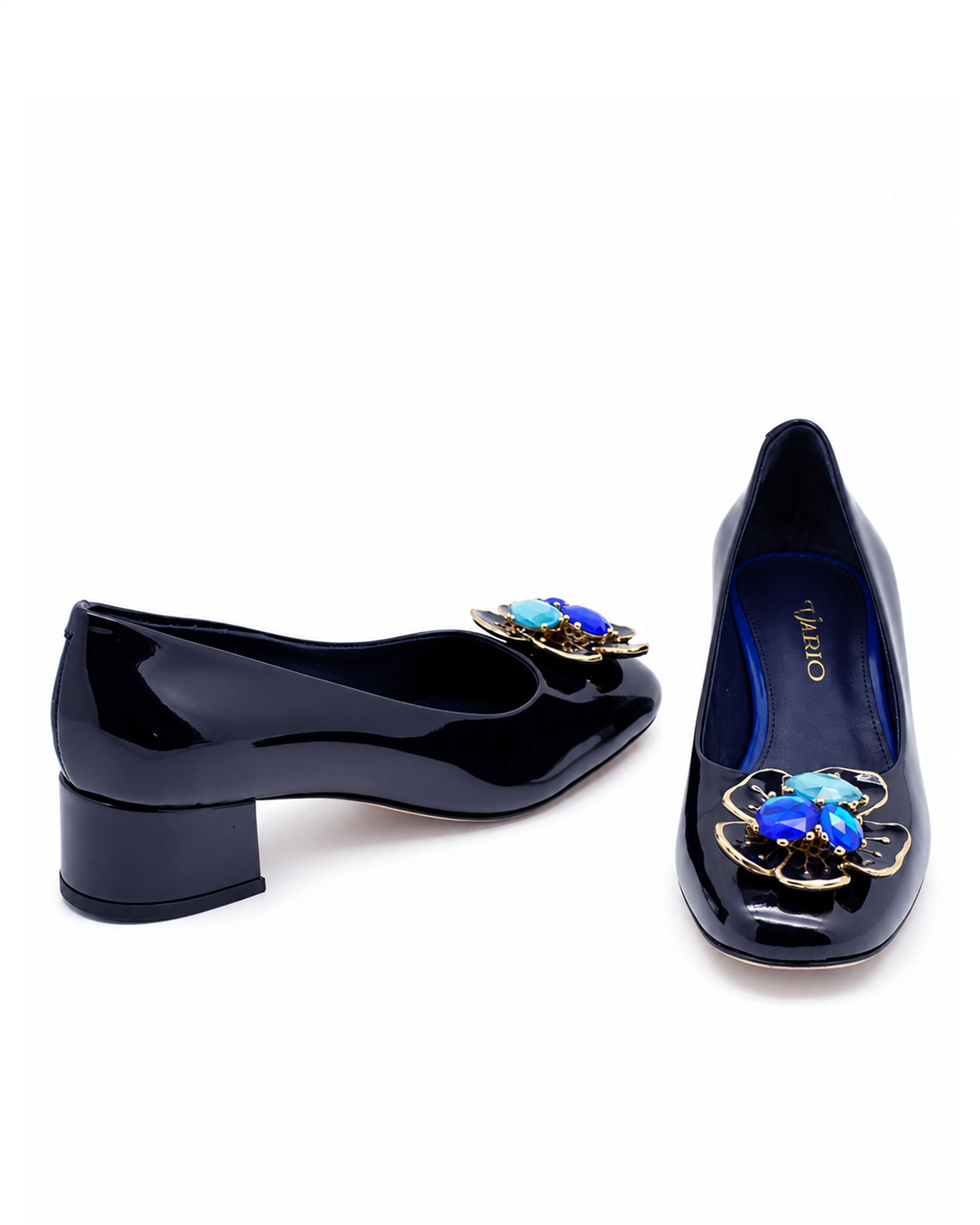 VARIO916 90 V36VARIO Rugan Hakiki Deri Kadın Topuklu Ayakkabı Z162 RUGAN LACİVERT (Navy Blue Patent Leather) C603