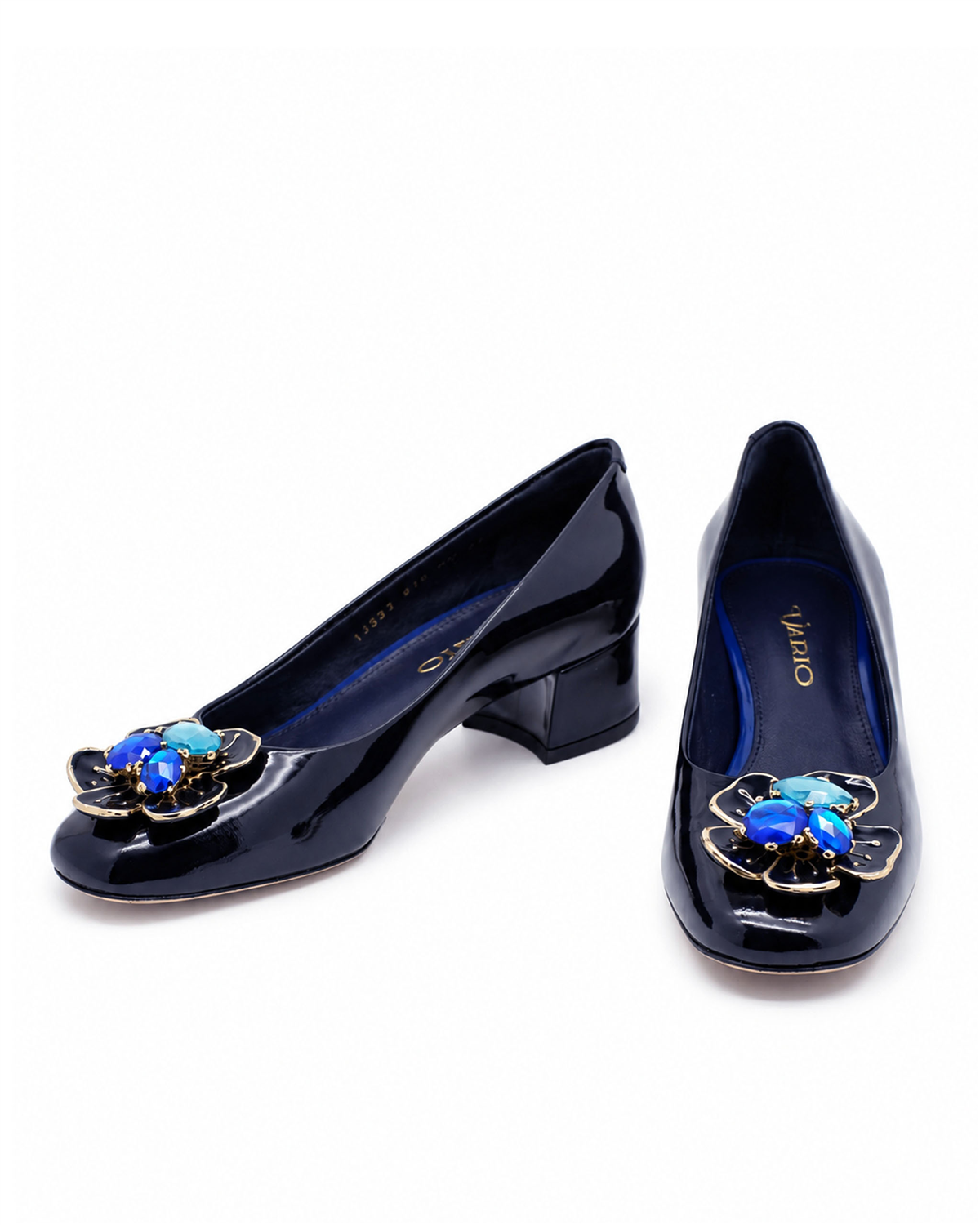 VARIO916 90 V36VARIO Rugan Hakiki Deri Kadın Topuklu Ayakkabı Z162 RUGAN LACİVERT (Navy Blue Patent Leather) C603