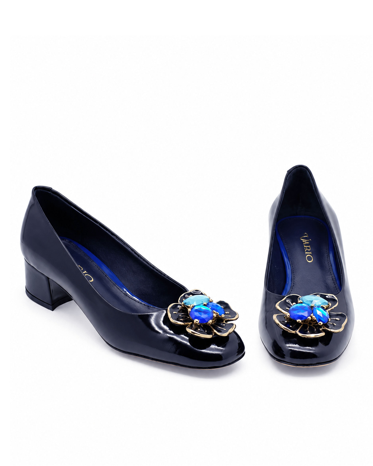 VARIO916 90 V36VARIO Rugan Hakiki Deri Kadın Topuklu Ayakkabı Z162 RUGAN LACİVERT (Navy Blue Patent Leather) C603