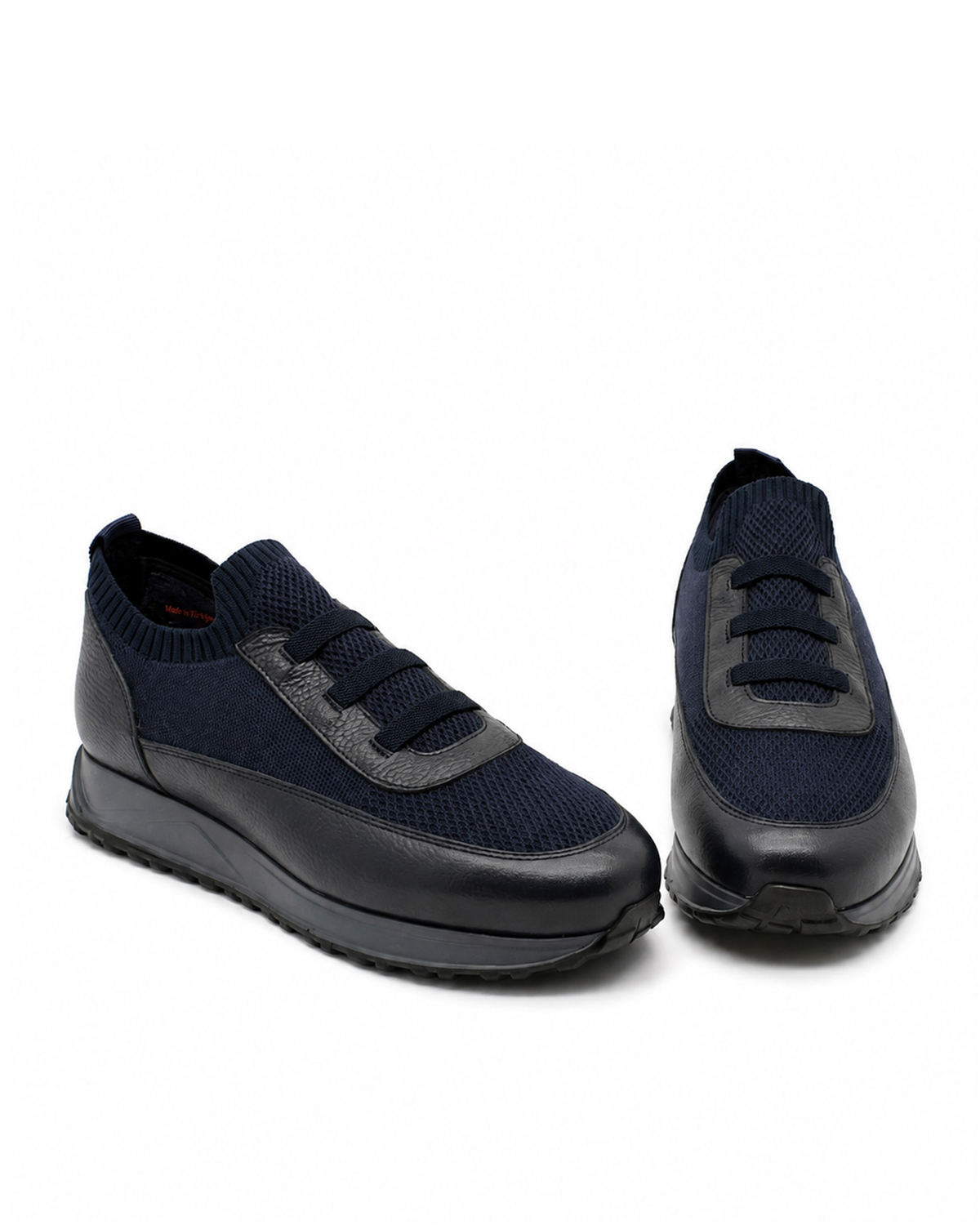 VARIO97680VARIO Hakiki Deri Erkek Sneaker Ayakkabı Z659 LACİVERT DERİ+LACİVERT TRİKO