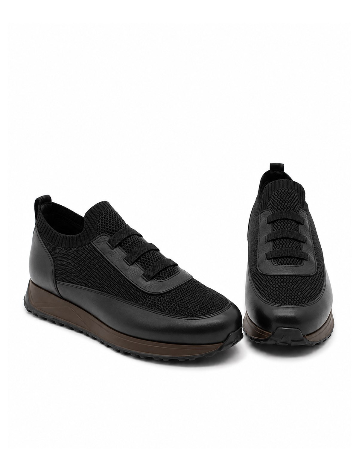 VARIO97680VARIO Hakiki Deri Erkek Sneaker Ayakkabı Z658 SİYAH DERİ+SİYAH TRİKO