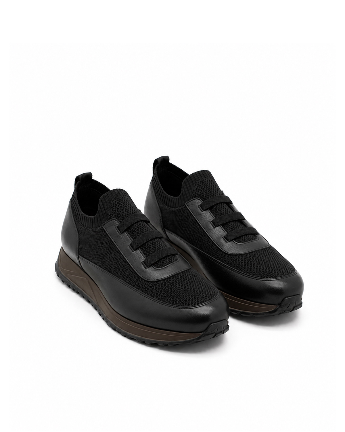 VARIO97680VARIO Hakiki Deri Erkek Sneaker Ayakkabı Z658 SİYAH DERİ+SİYAH TRİKO