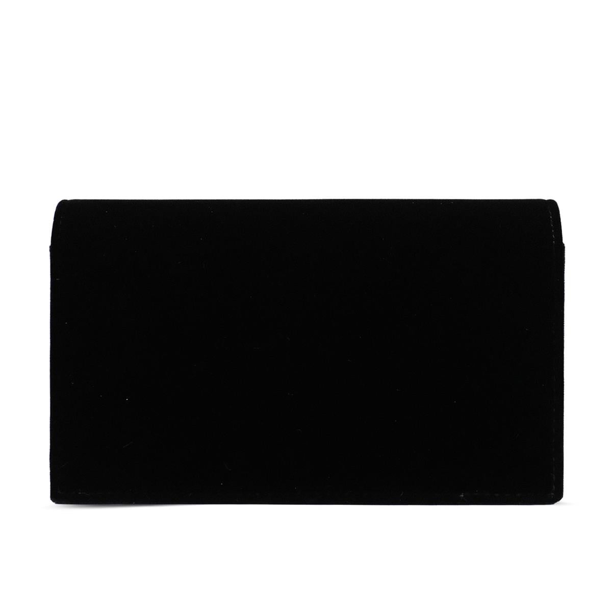 VARIOCNT033VARIO Kadife Zincir Askılı Taş Detaylı Abiye Çanta Z641 SİYAH KADİFE (Black Velvet)