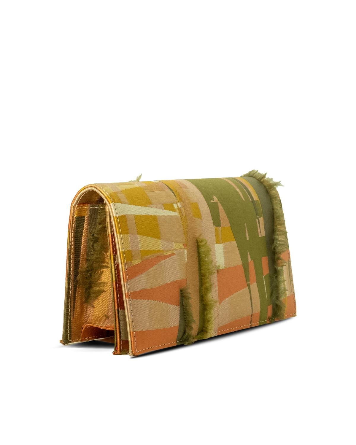 VARIOCNT036VARIO Desenli Canvas Zincir Askılı Clutch Çanta 6435 MULTICOLOR