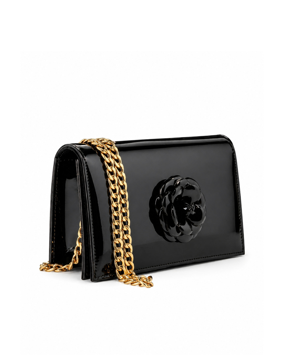 VARIOCNT037VARIO Rugan Hakiki Deri Abiye Çanta 366 SIYAH RUGAN (Black Patent Leather)