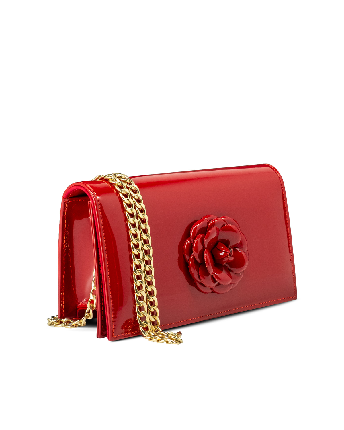 VARIOCNT037VARIO Rugan Hakiki Deri Abiye Çanta 430 KIRMIZI RUGAN (Red Patent Leather)