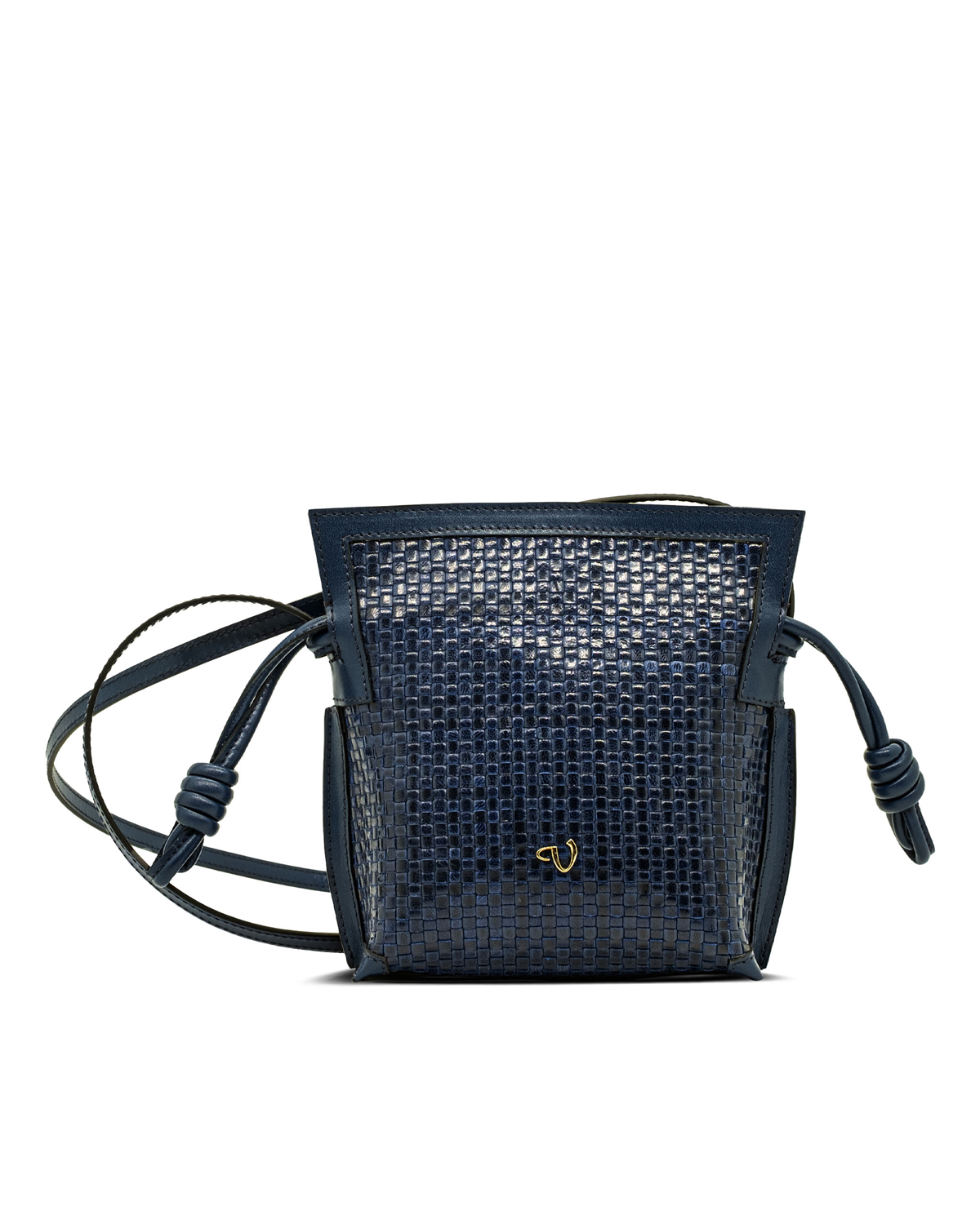 VARIOCNT039VARIO Hakiki Deri Örgü Kadın Çanta Y94 LACİVERT ÖRGÜ (Navy Blue Knit)
