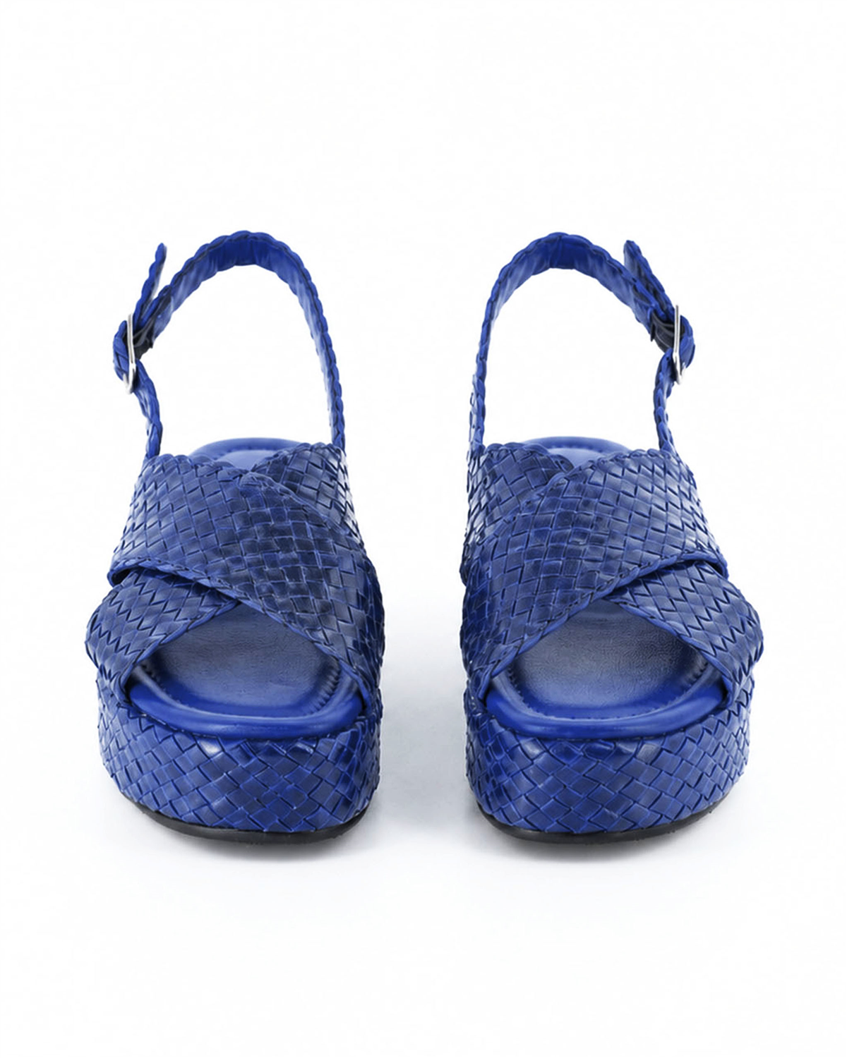 VARIOİZMİRVARIO Hakiki Deri Örgü Platform Sandalet Y94 LACİVERT ÖRGÜ (Navy Blue Knit)