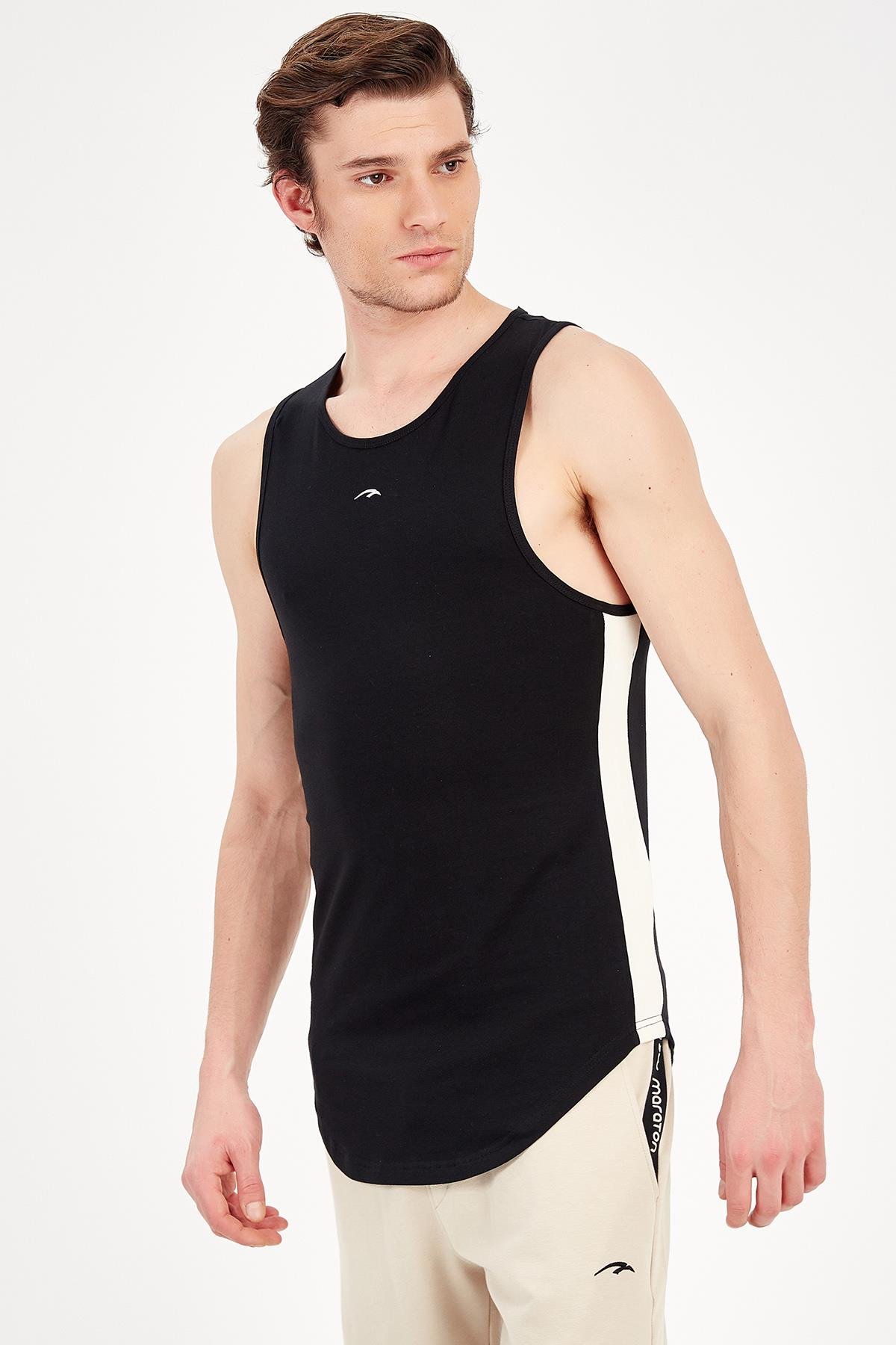 Maraton Active Comfort Erkek Bisiklet Yaka  Kolsuz Gym T-shirt 19309