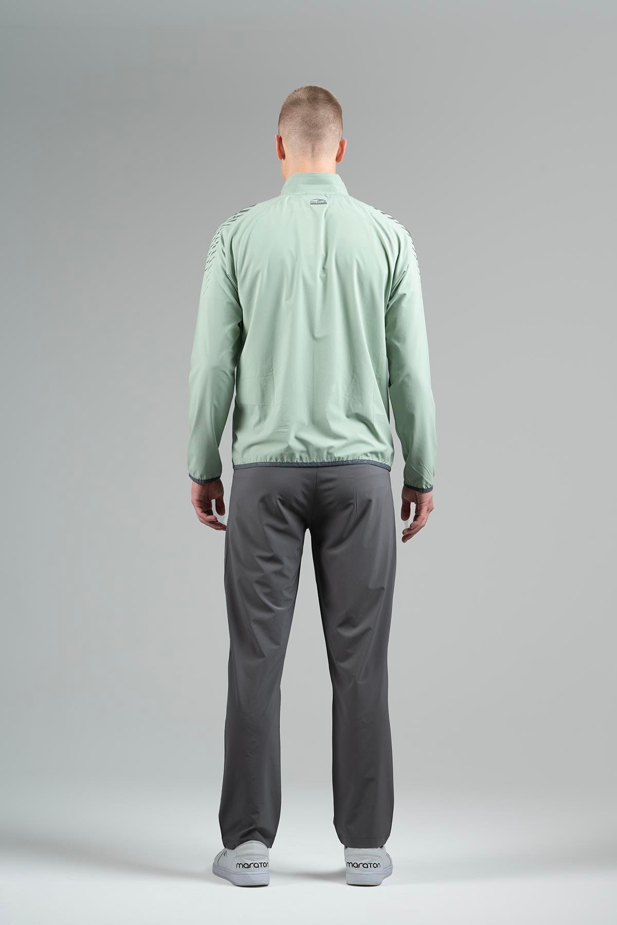 Maraton Active Comfort Erkek Dik Yaka Dar Paça Reglan Kol Antrenman Su Yeşili Eşofman Takımı 22663