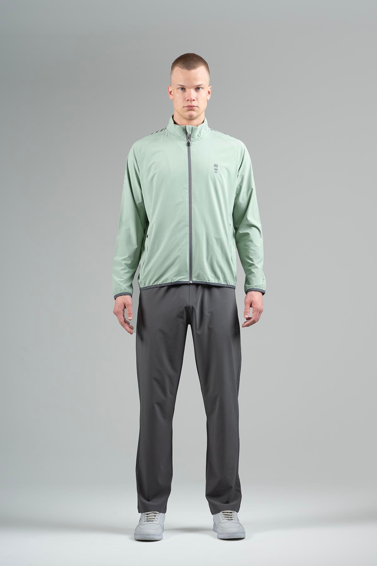 Maraton Active Comfort Erkek Dik Yaka Dar Paça Reglan Kol Antrenman Su Yeşili Eşofman Takımı 22663