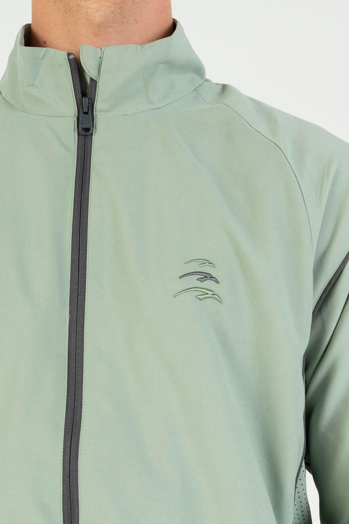 Maraton Active Comfort Erkek Dik Yaka Lastik Paça Reglan Kol Antrenman Su Yeşili Eşofman Takımı 22732