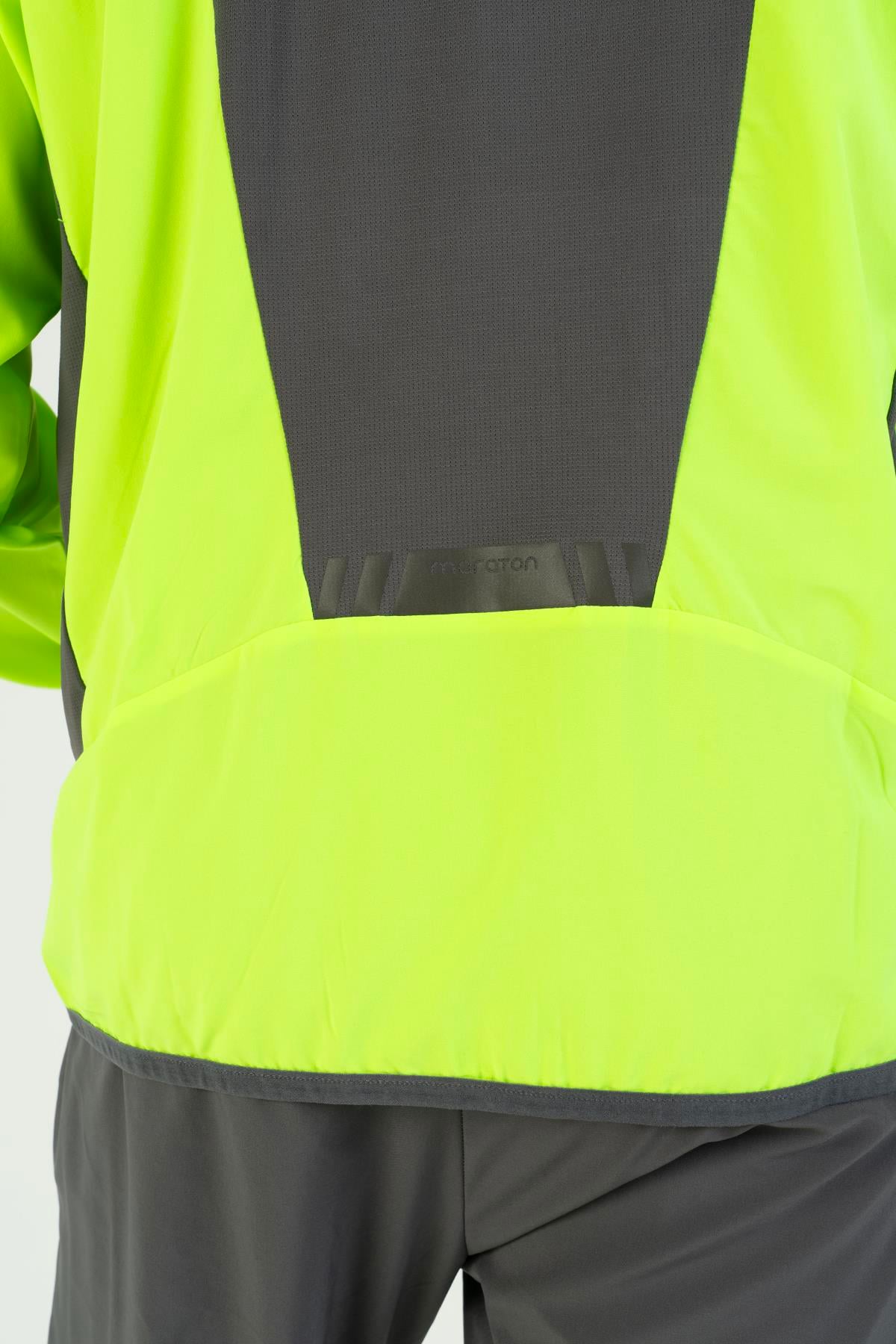 Maraton Active Comfort Erkek Dik Yaka Dar Paça Reglan Kol Koşu Neon Yeşil Eşofman Takımı 22544