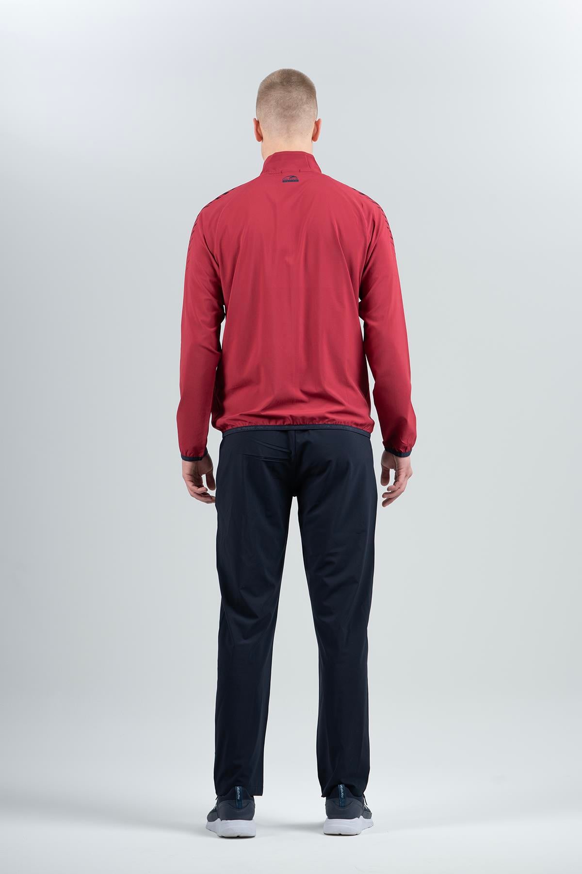 Maraton Active Comfort Erkek Dik Yaka Dar Paça Reglan Kol Antrenman Koyu Kırmızı Eşofman Takımı 22663