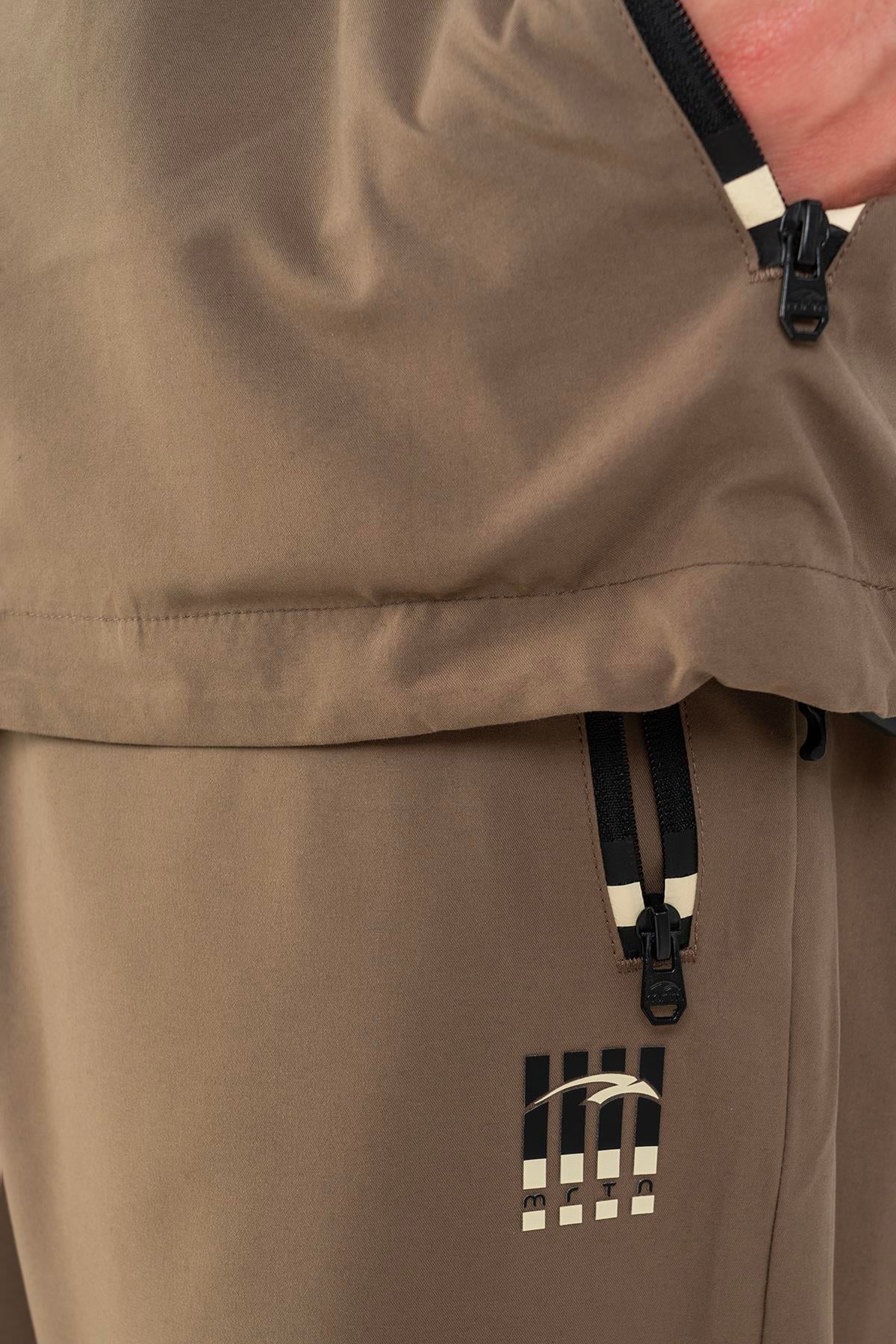 Maraton Active Comfort Erkek Kapşonlu Tress Lastik Reglan Kol Antrenman Kakao Eşofman Takımı 22736
