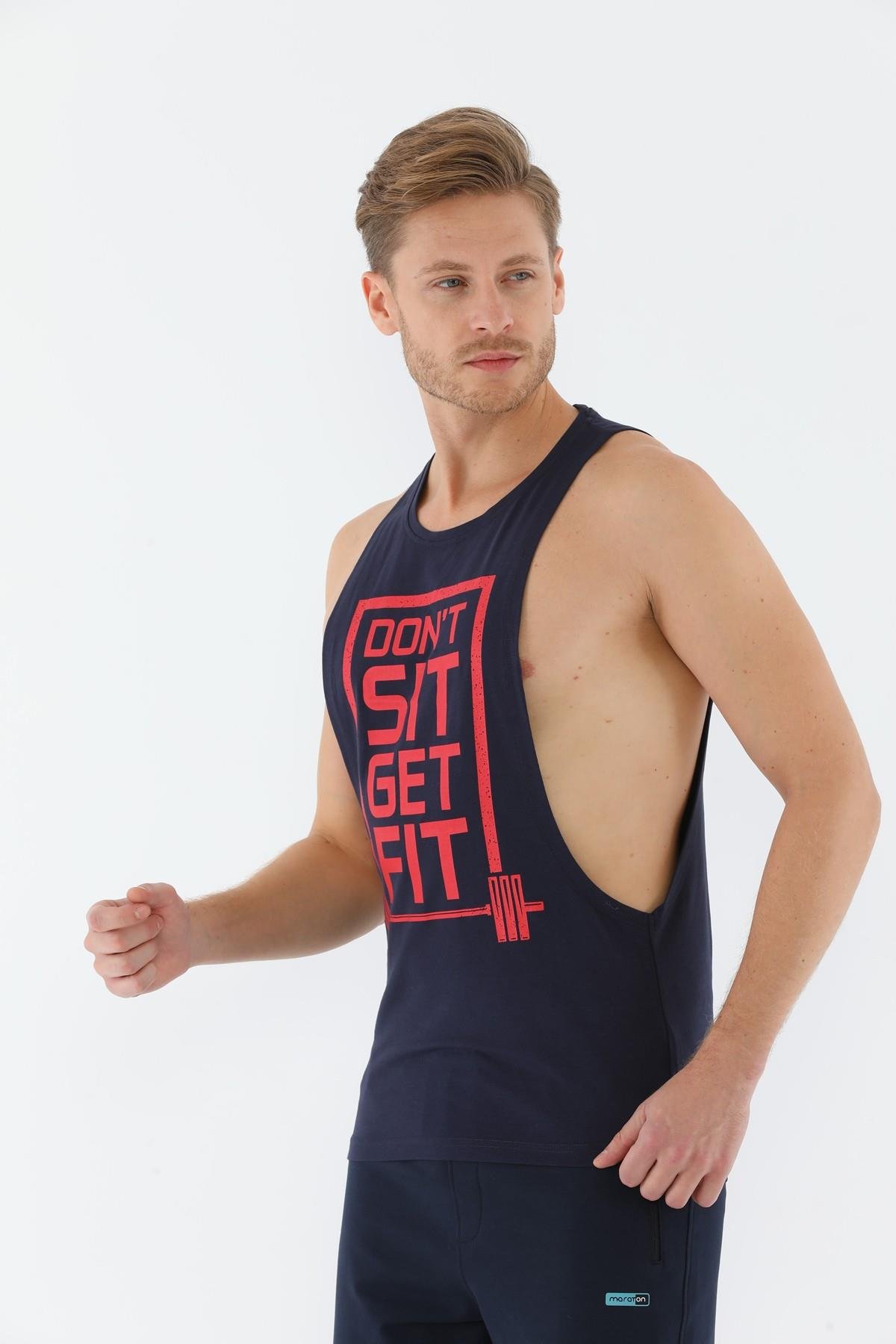 Maraton Active  Erkek Bisiklet Yaka  Kolsuz Gym Atlet 17544