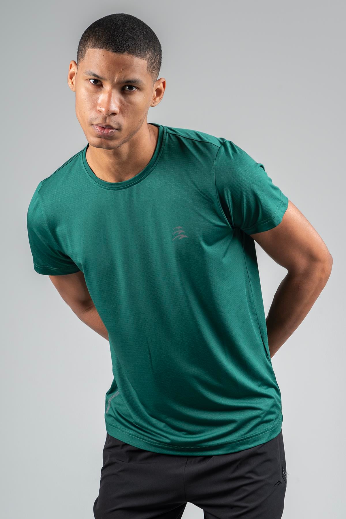 Maraton Active Regular Erkek Bisiklet Yaka  Kısa Kol Koşu Yeşil T-shirt 22751