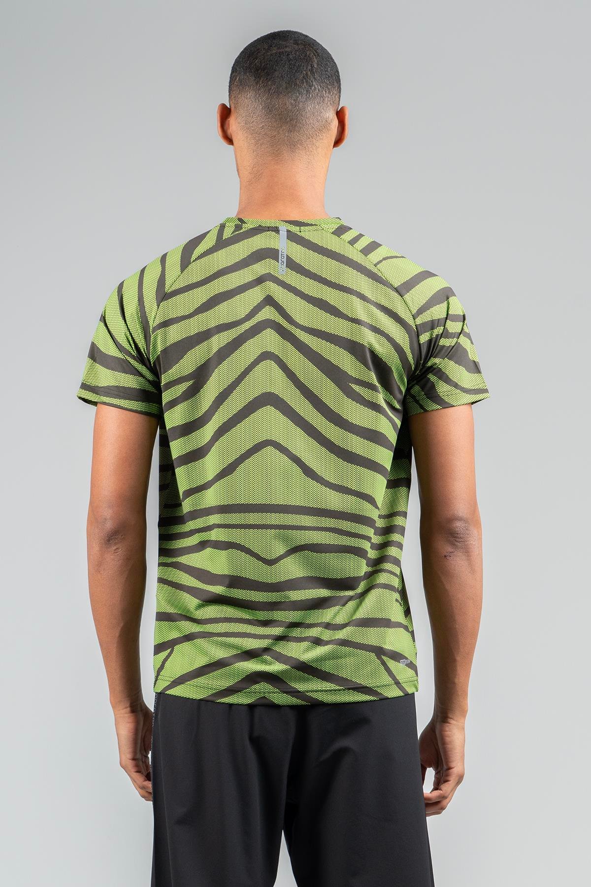 Maraton Active Regular Erkek Bisiklet Yaka  Reglan Kol Koşu Neon Yeşil T-shirt 22734