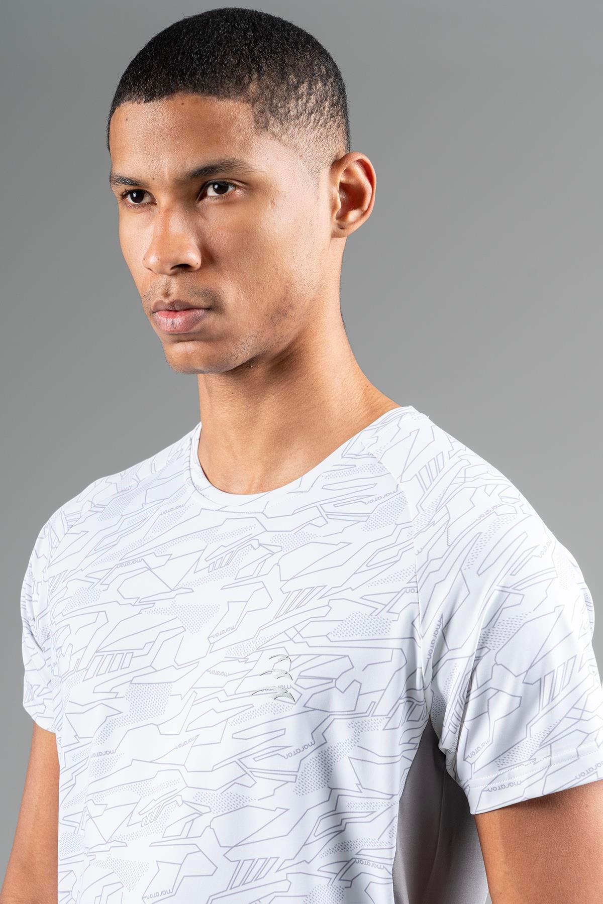 Maraton Active Regular Erkek Bisiklet Yaka  Reglan Kol Koşu Ekru T-shirt 22753