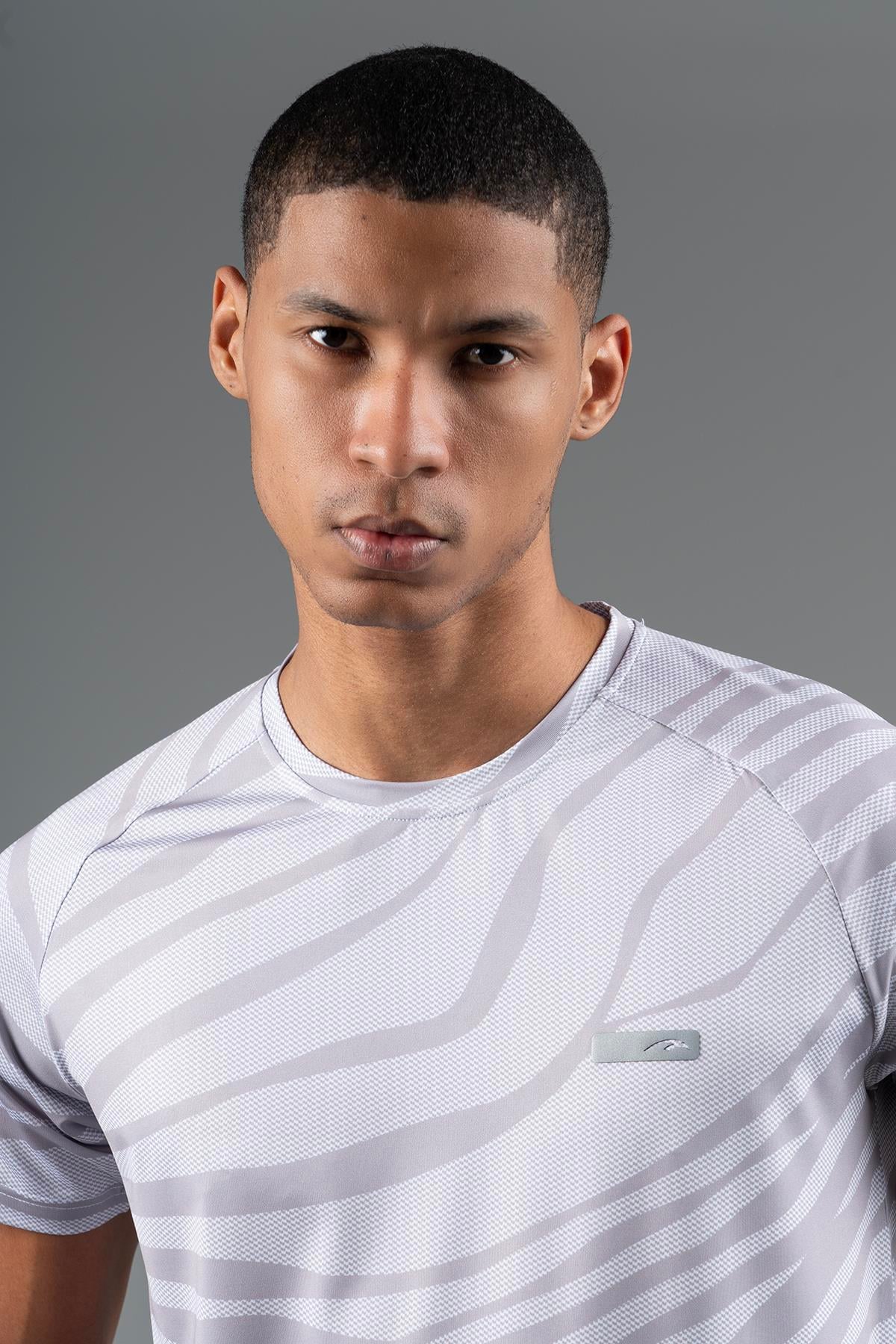 Maraton Active Regular Erkek Bisiklet Yaka  Reglan Kol Koşu Beyaz T-shirt 22734