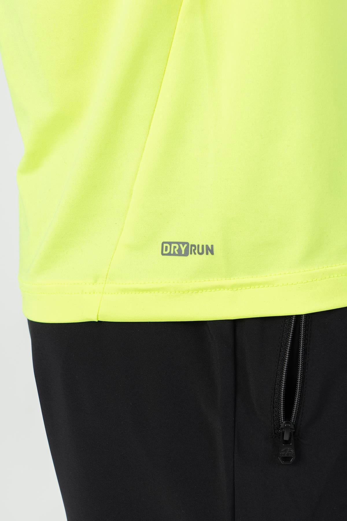 Maraton Active Regular Erkek Bisiklet Yaka  Reglan Kol Koşu Neon Sarı T-shirt 21851