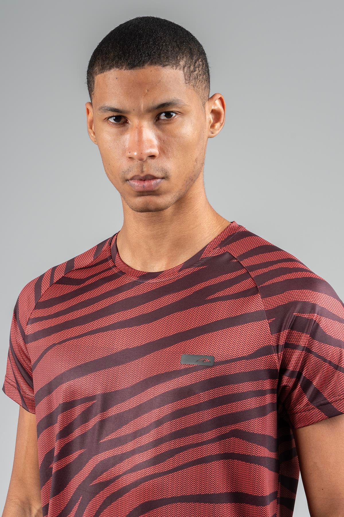 Maraton Active Regular Erkek Bisiklet Yaka  Reglan Kol Koşu Kırmızı T-shirt 22734