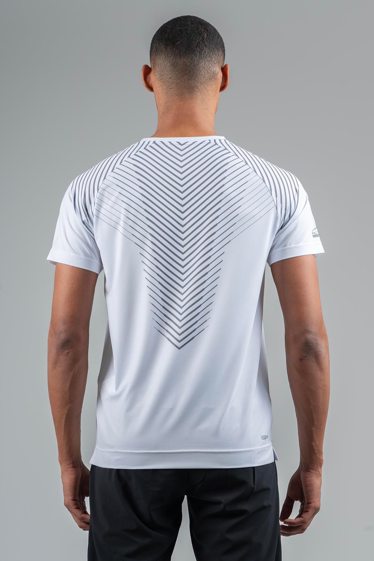 Maraton Active Regular Erkek Bisiklet Yaka  Reglan Kol Koşu Beyaz T-shirt 23219