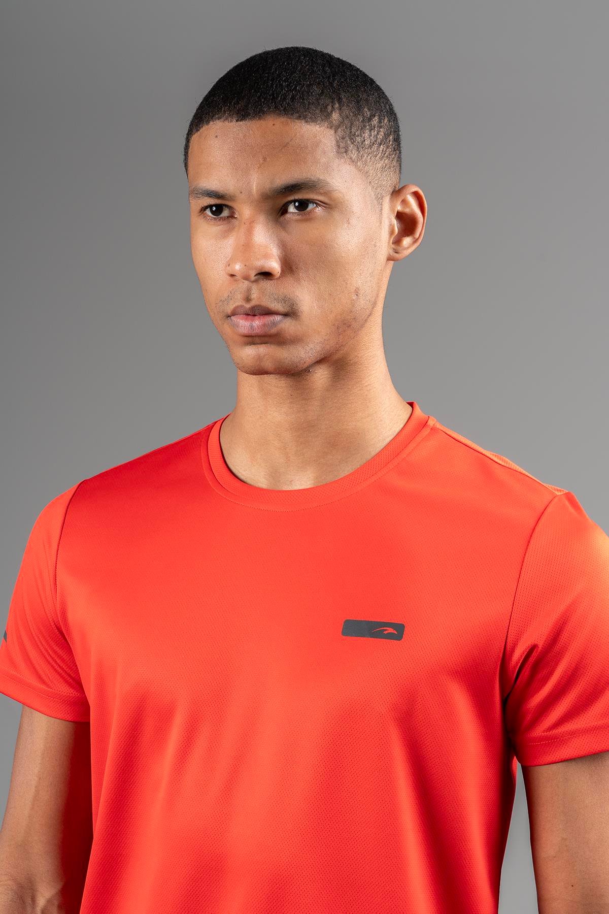 Maraton Active Regular Erkek Bisiklet Yaka  Kısa Kol Koşu Kırmızı T-shirt 22748