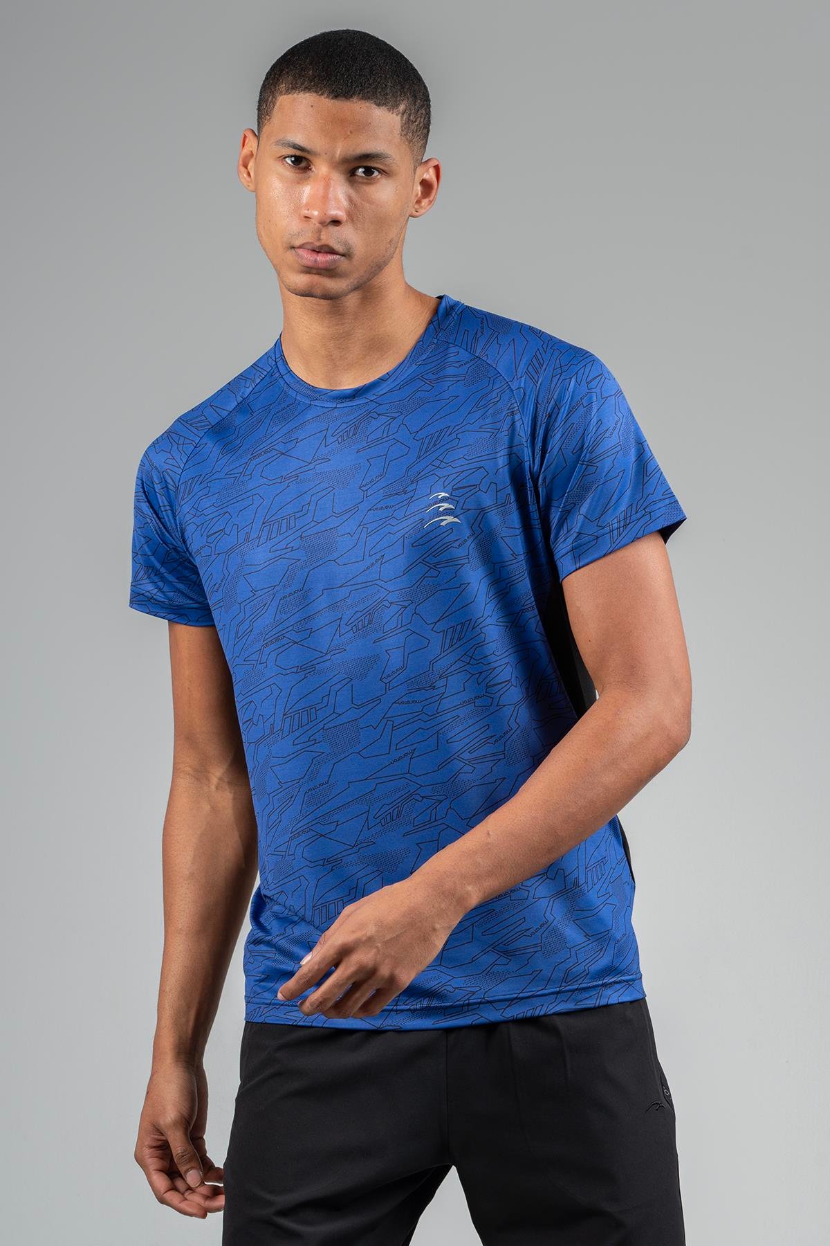 Maraton Active Regular Erkek Bisiklet Yaka  Reglan Kol Koşu Saks T-shirt 22753