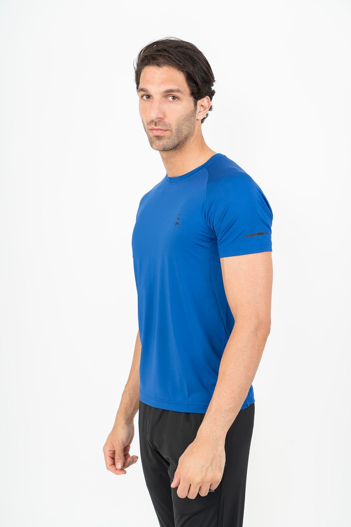Maraton Active Regular Erkek Bisiklet Yaka  Reglan Kol Koşu Saks T-shirt 21851