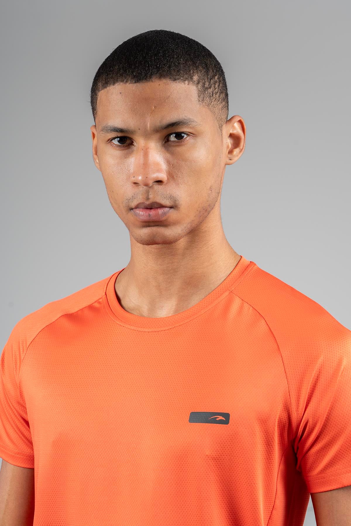 Maraton Active Regular Erkek Bisiklet Yaka  Reglan Kol Koşu Turuncu T-shirt 22750