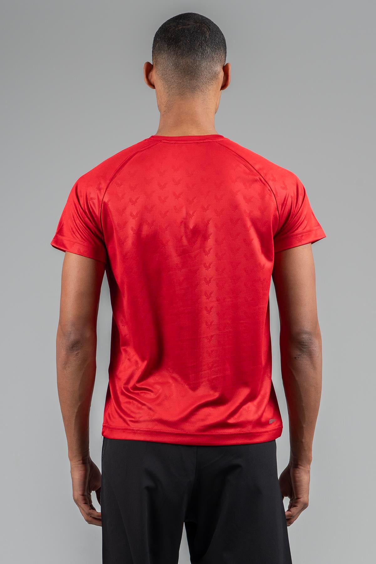 Maraton Active Regular Erkek Bisiklet Yaka  Reglan Kol Koşu Kırmızı T-shirt 22742