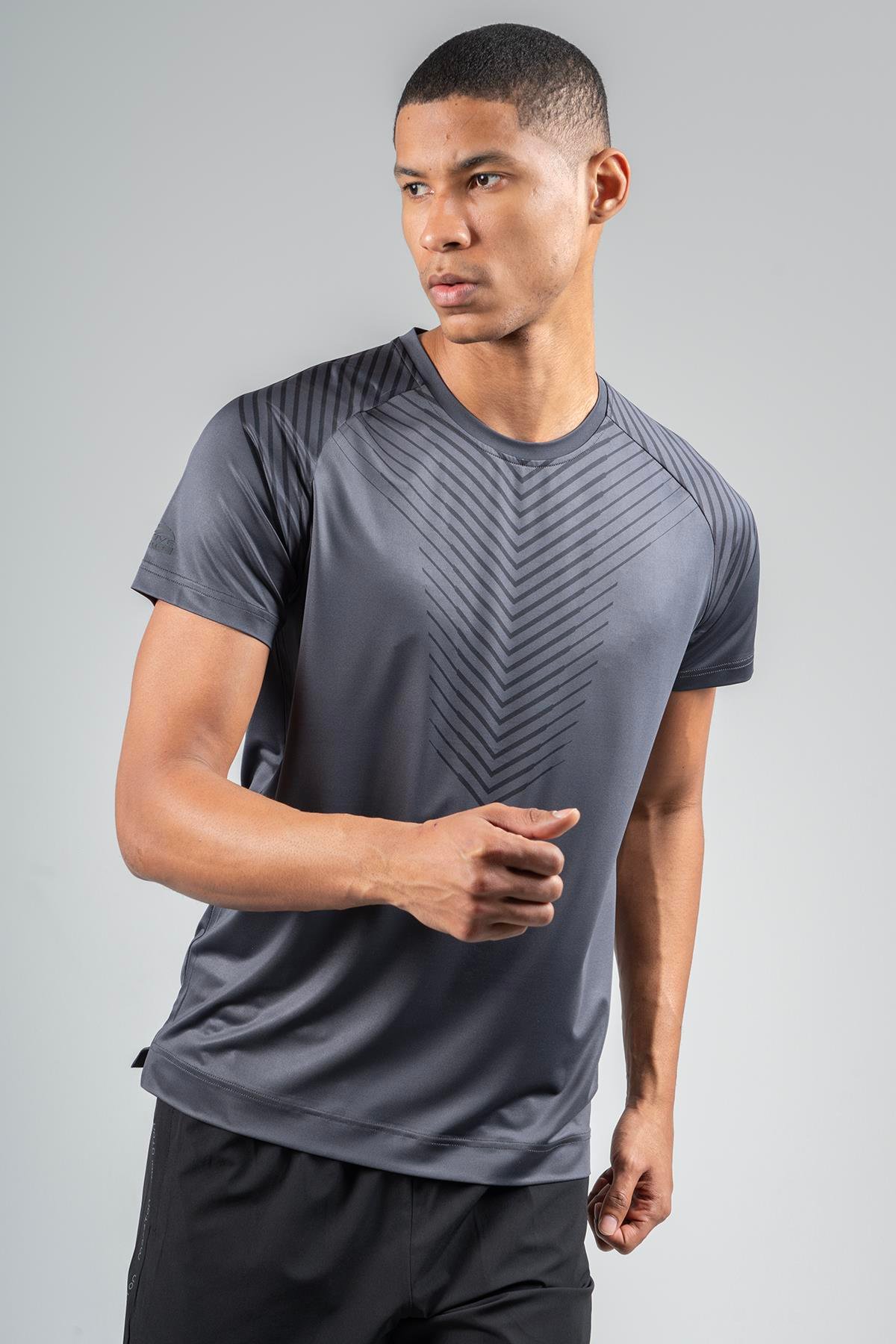 Maraton Active Regular Erkek Bisiklet Yaka  Reglan Kol Koşu Antrasit T-shirt 23219