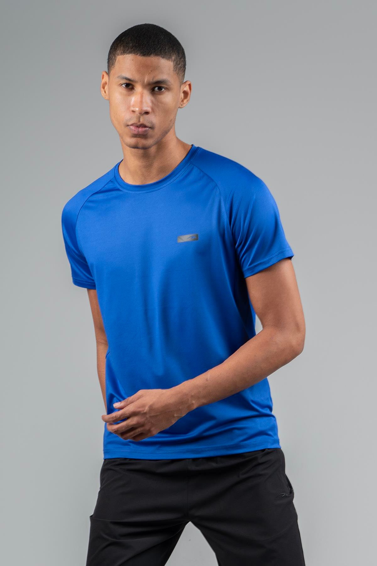 Maraton Active Regular Erkek Bisiklet Yaka  Reglan Kol Koşu Saks T-shirt 22750