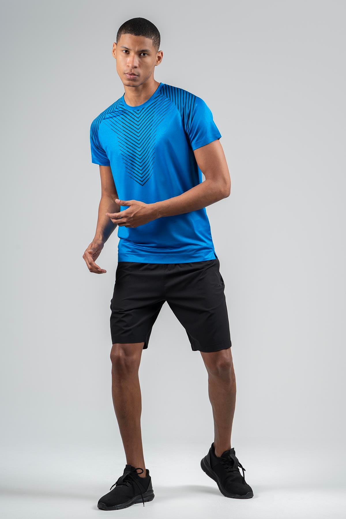 Maraton Active Regular Erkek Bisiklet Yaka  Reglan Kol Koşu Saks T-shirt 23219