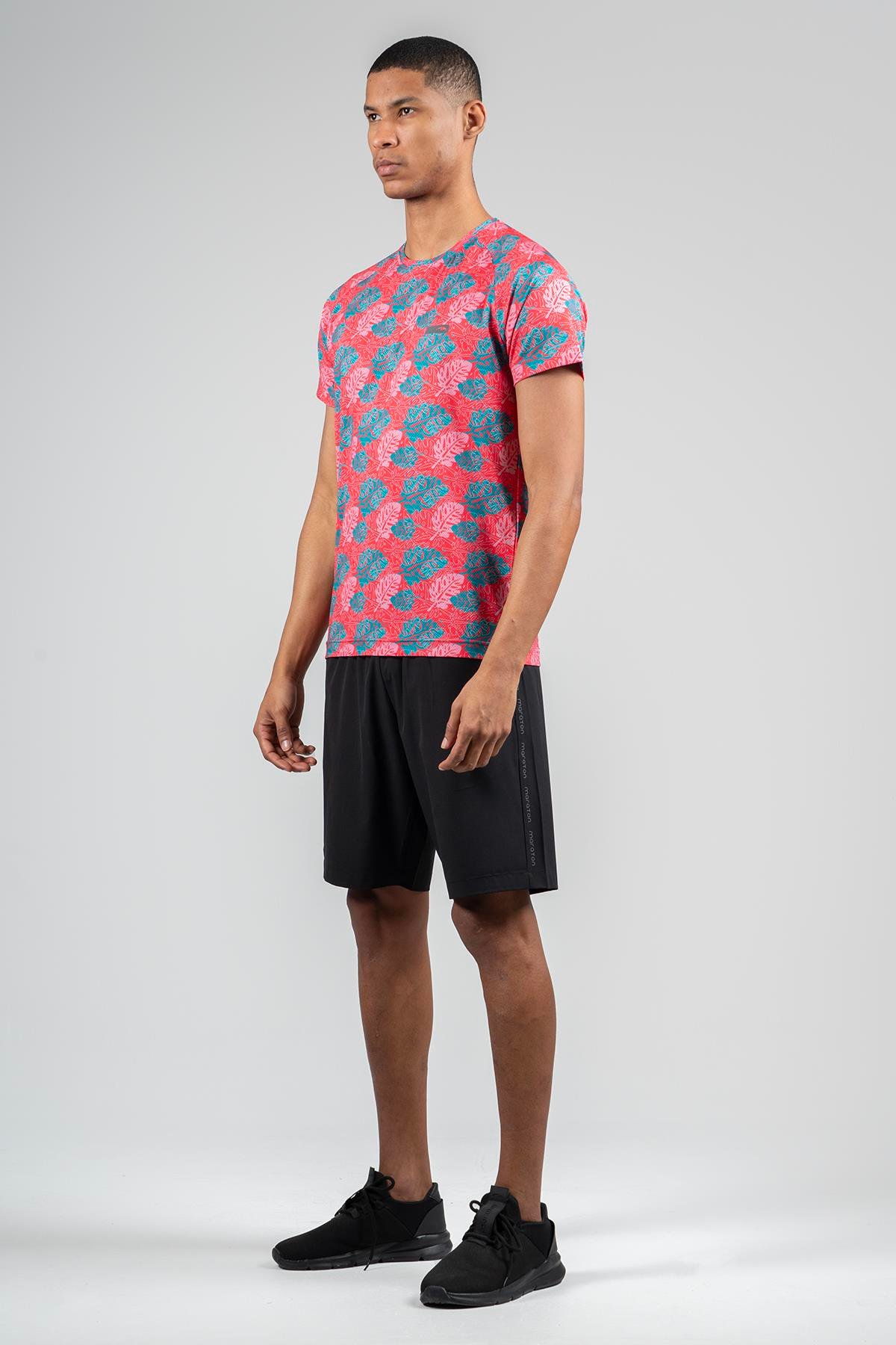 Maraton Active Regular Erkek Bisiklet Yaka  Reglan Kol Koşu Pembe T-shirt 22742