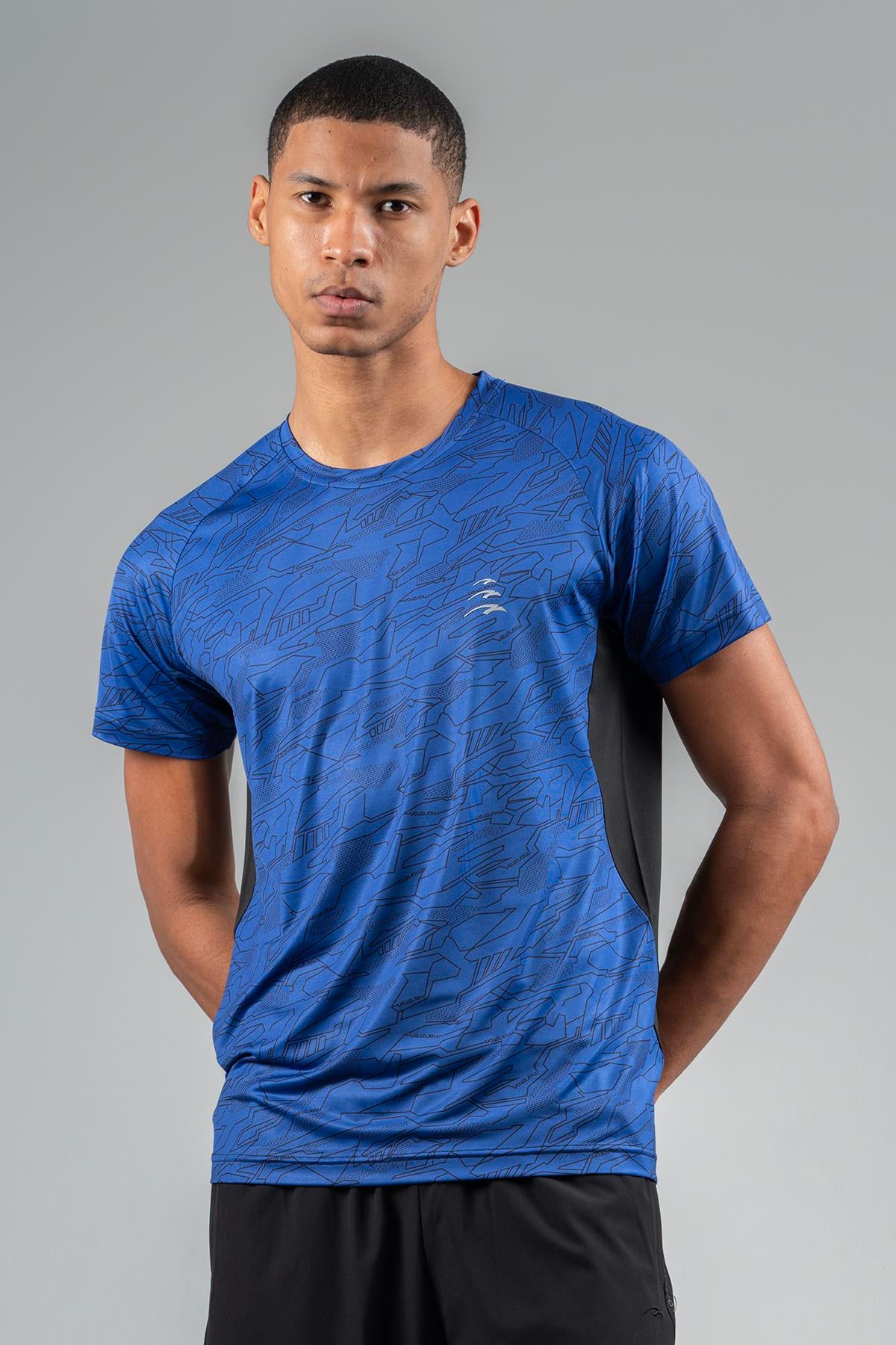 Maraton Active Regular Erkek Bisiklet Yaka  Reglan Kol Koşu Saks T-shirt 22753